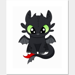 Baby toothless dragon t shirt, face mask for kids, how to train your dragon Posters and Art